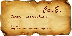 Csomor Ernesztina névjegykártya
